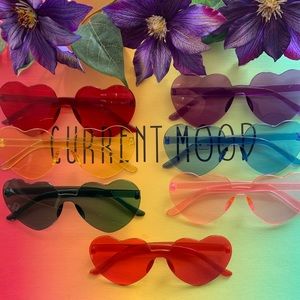 New Candy💕Colored Rimless Heart Sunglasses